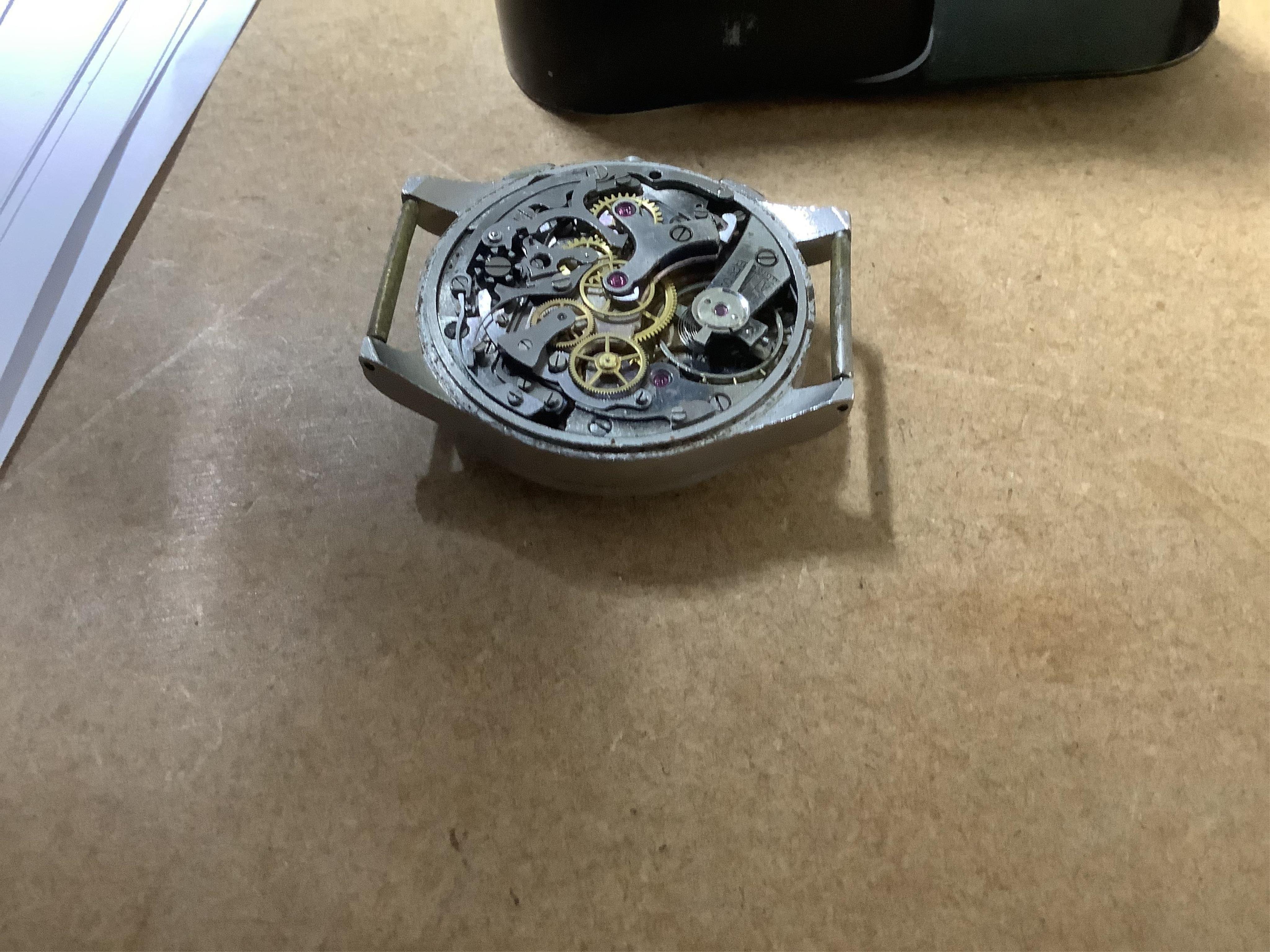 A gentleman's 1950s? steel Breitling Anti-Magnetic chronograph manual wind wrist watch